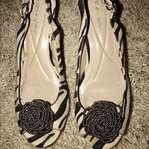 Andrew Geller zebra wedge shoes